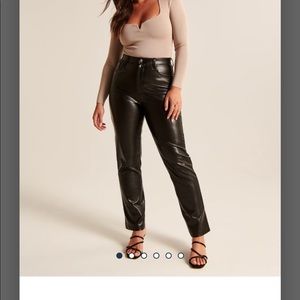 Abercrombie Curve Love Vegan Leather 90s Straight Pants